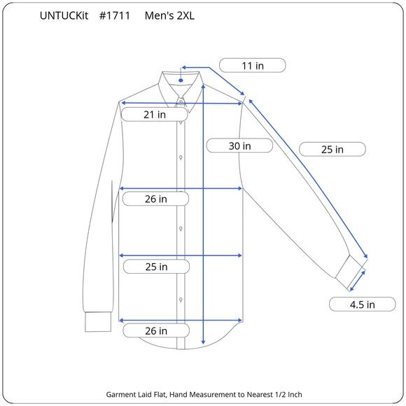 UNTUCKit Brushed Cotton Button Up Shirt Men's 2X Black Office Casual Modern - Picture 12 of 12